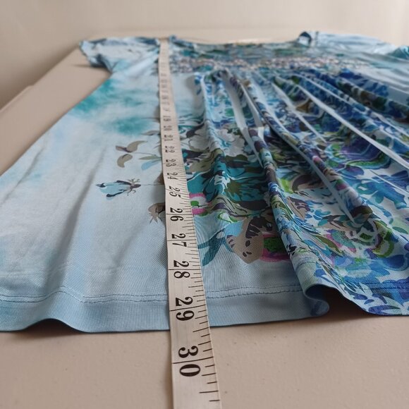 One World Watercolour Embroidered Floral Tunic Top - Picture 13 of 16